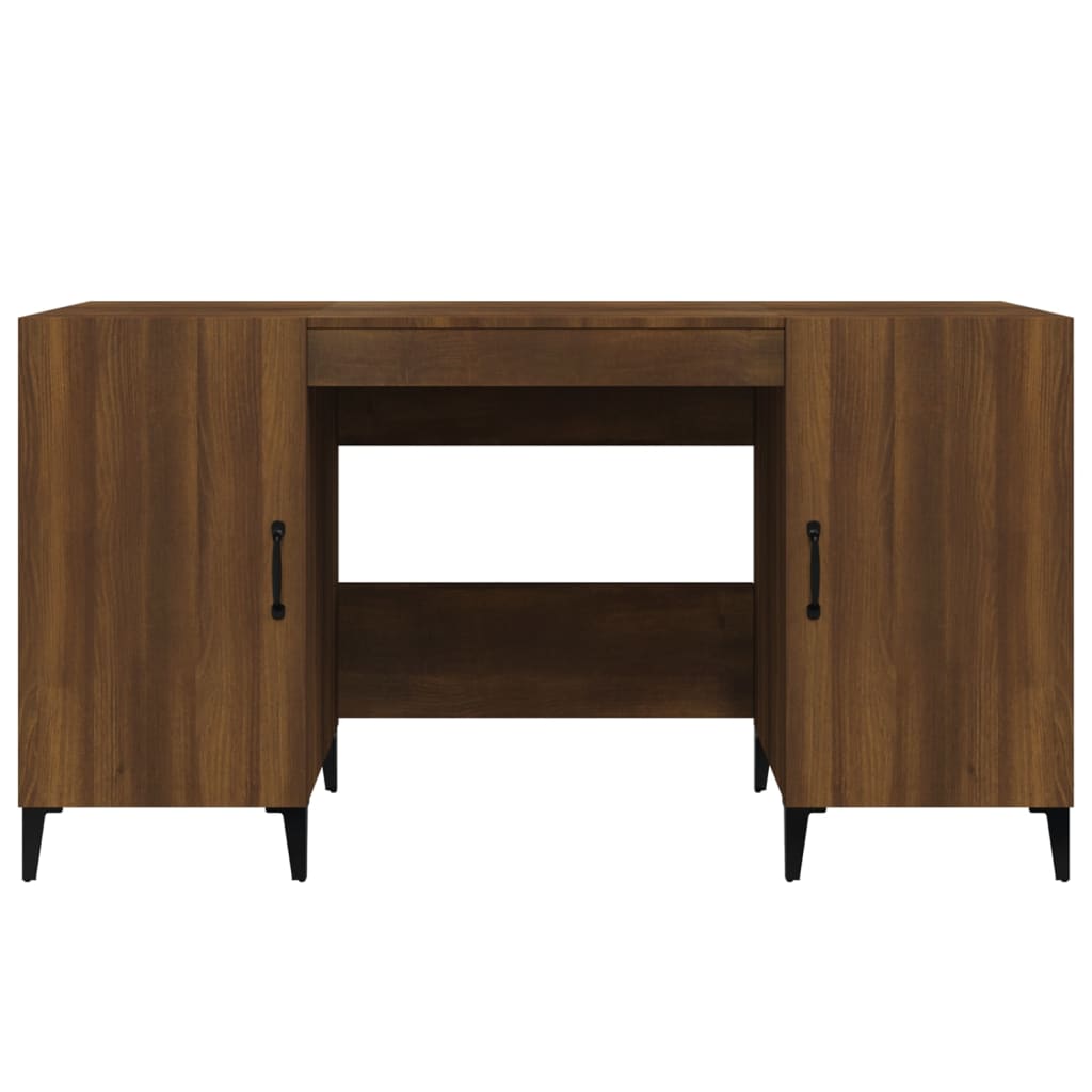 Bureau 140x50x75 cm bewerkt hout bruin eikenkleur is nu te koop bij PeponiXL, paradijselijk wonen!