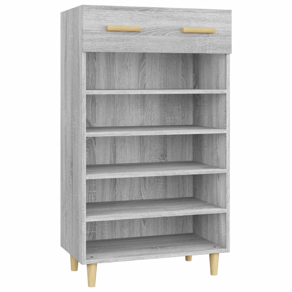 Schoenenkast 60x35x105 cm bewerkt hout grijs sonoma eikenkleur is nu te koop bij PeponiXL, paradijselijk wonen!