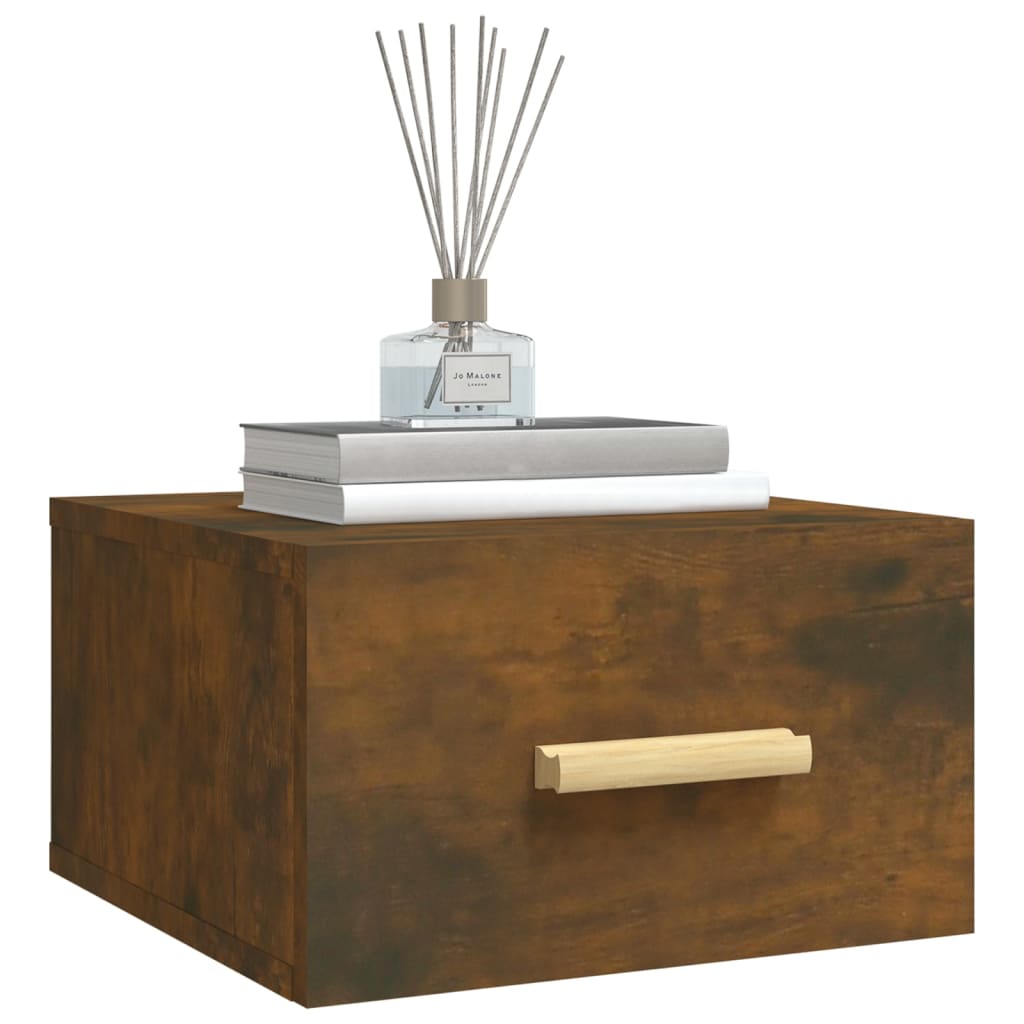 Nachtkastjes 2 st wandgemonteerd 35x35x20 cm gerookt eikenkleur is nu te koop bij PeponiXL, paradijselijk wonen!