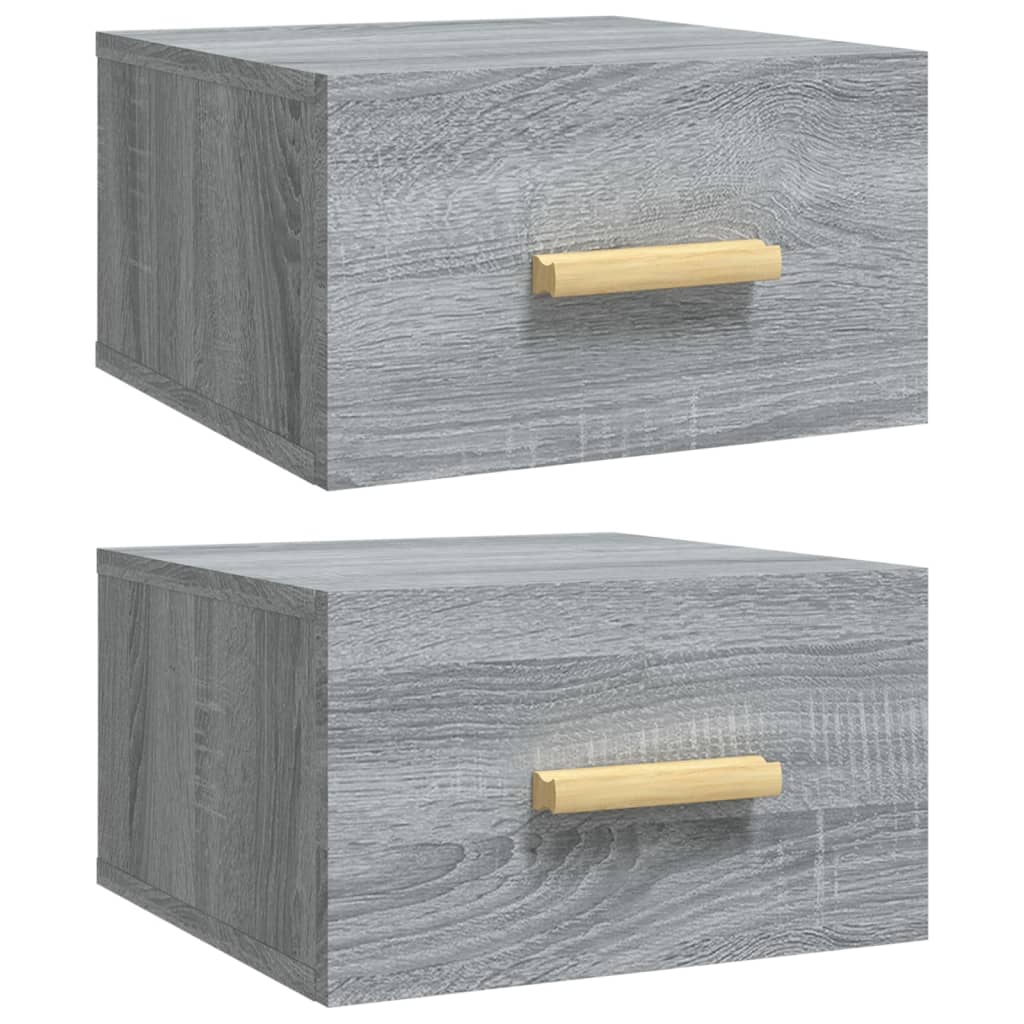 Nachtkastjes 2 st wandgemonteerd 35x35x20 cm grijs sonoma eiken is nu te koop bij PeponiXL, paradijselijk wonen!