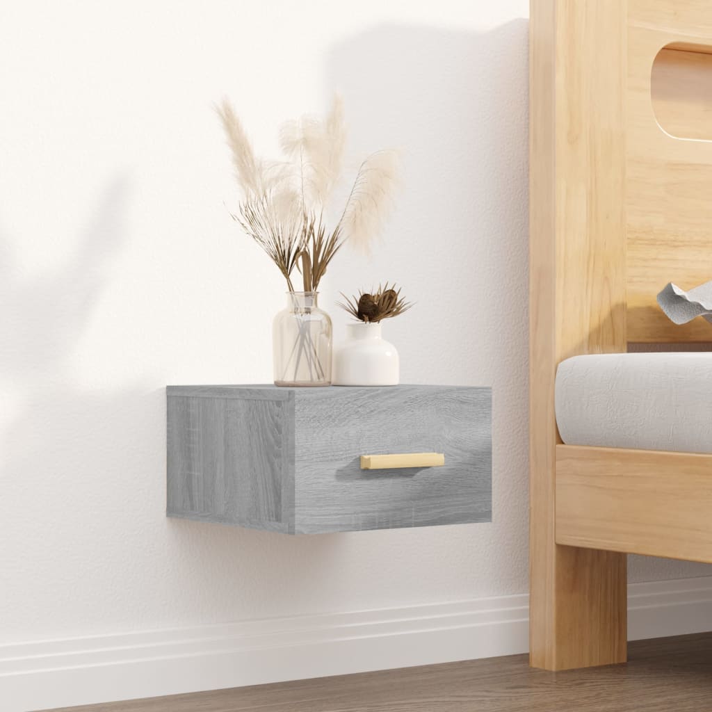 Nachtkastjes 2 st wandgemonteerd 35x35x20 cm grijs sonoma eiken is nu te koop bij PeponiXL, paradijselijk wonen!