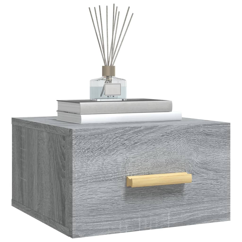 Nachtkastjes 2 st wandgemonteerd 35x35x20 cm grijs sonoma eiken is nu te koop bij PeponiXL, paradijselijk wonen!