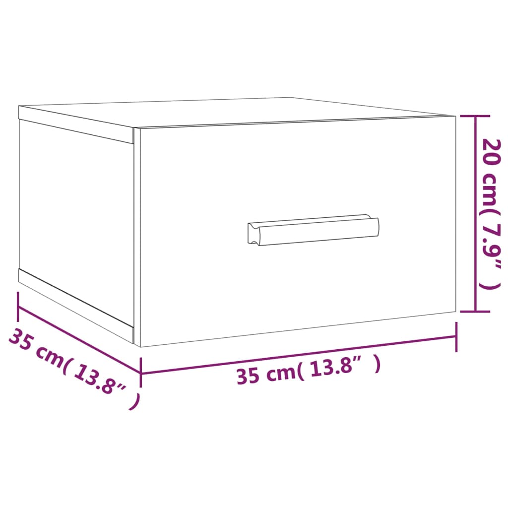 Nachtkastjes 2 st wandgemonteerd 35x35x20 cm grijs sonoma eiken is nu te koop bij PeponiXL, paradijselijk wonen!