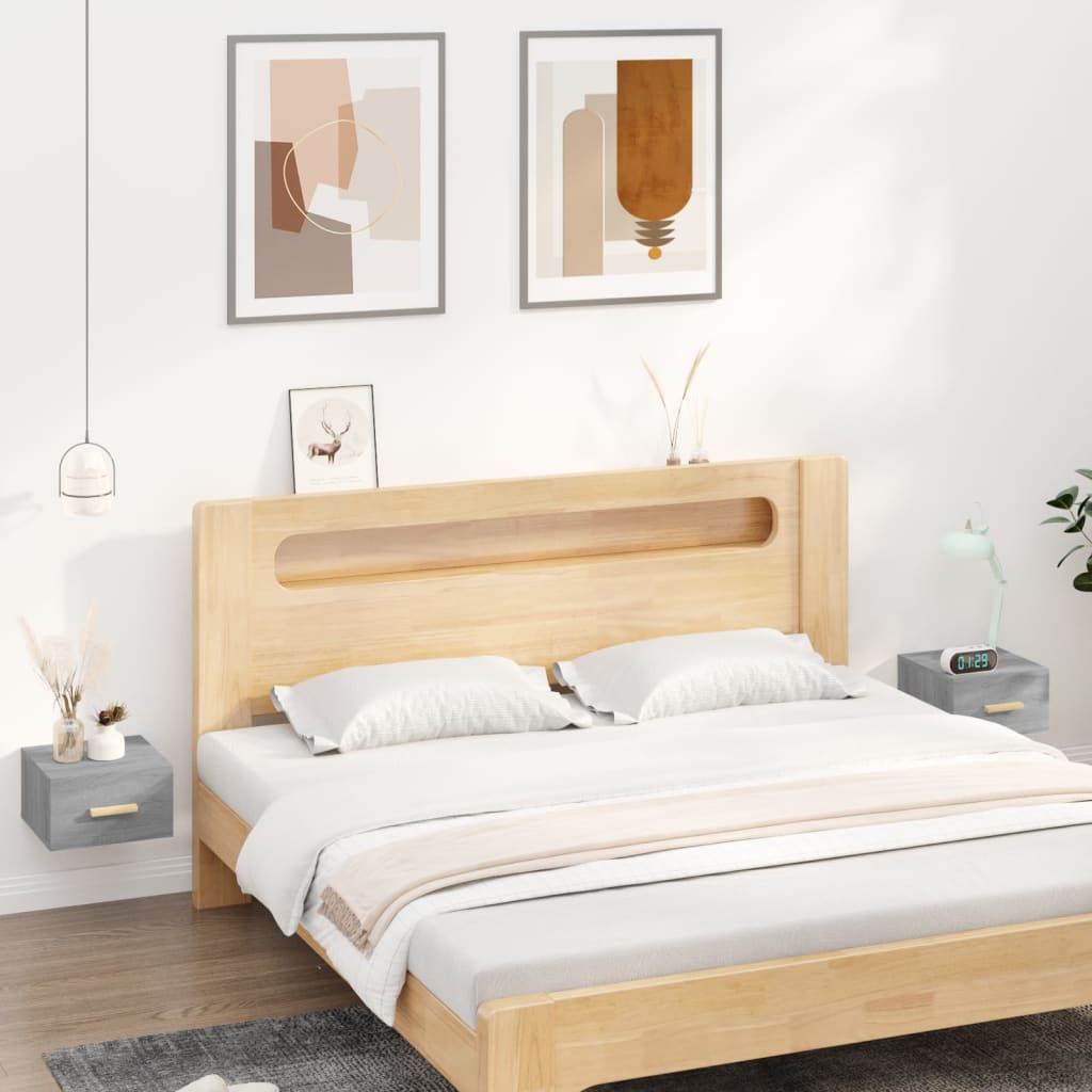 Nachtkastjes 2 st wandgemonteerd 35x35x20 cm grijs sonoma eiken is nu te koop bij PeponiXL, paradijselijk wonen!