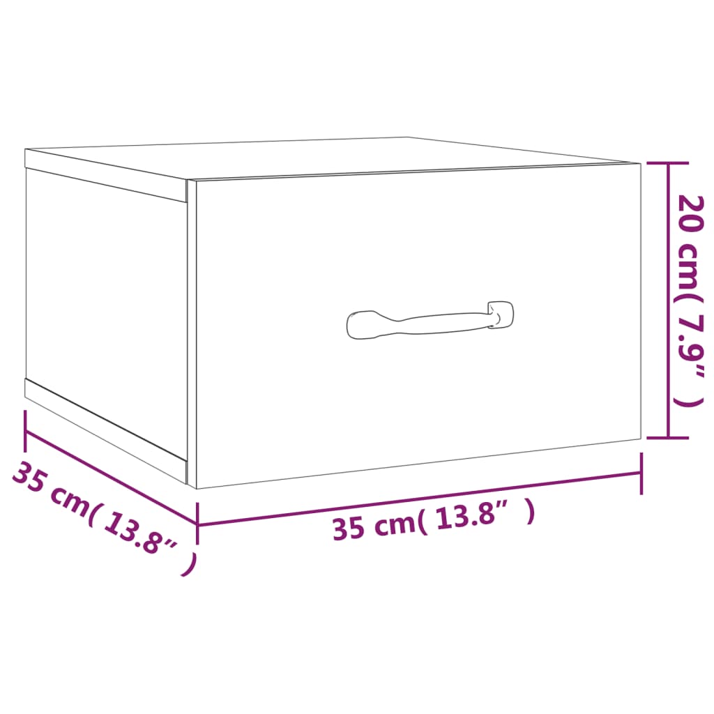 Nachtkastjes 2 st wandgemonteerd 35x35x20 cm gerookt eikenkleur is nu te koop bij PeponiXL, paradijselijk wonen!