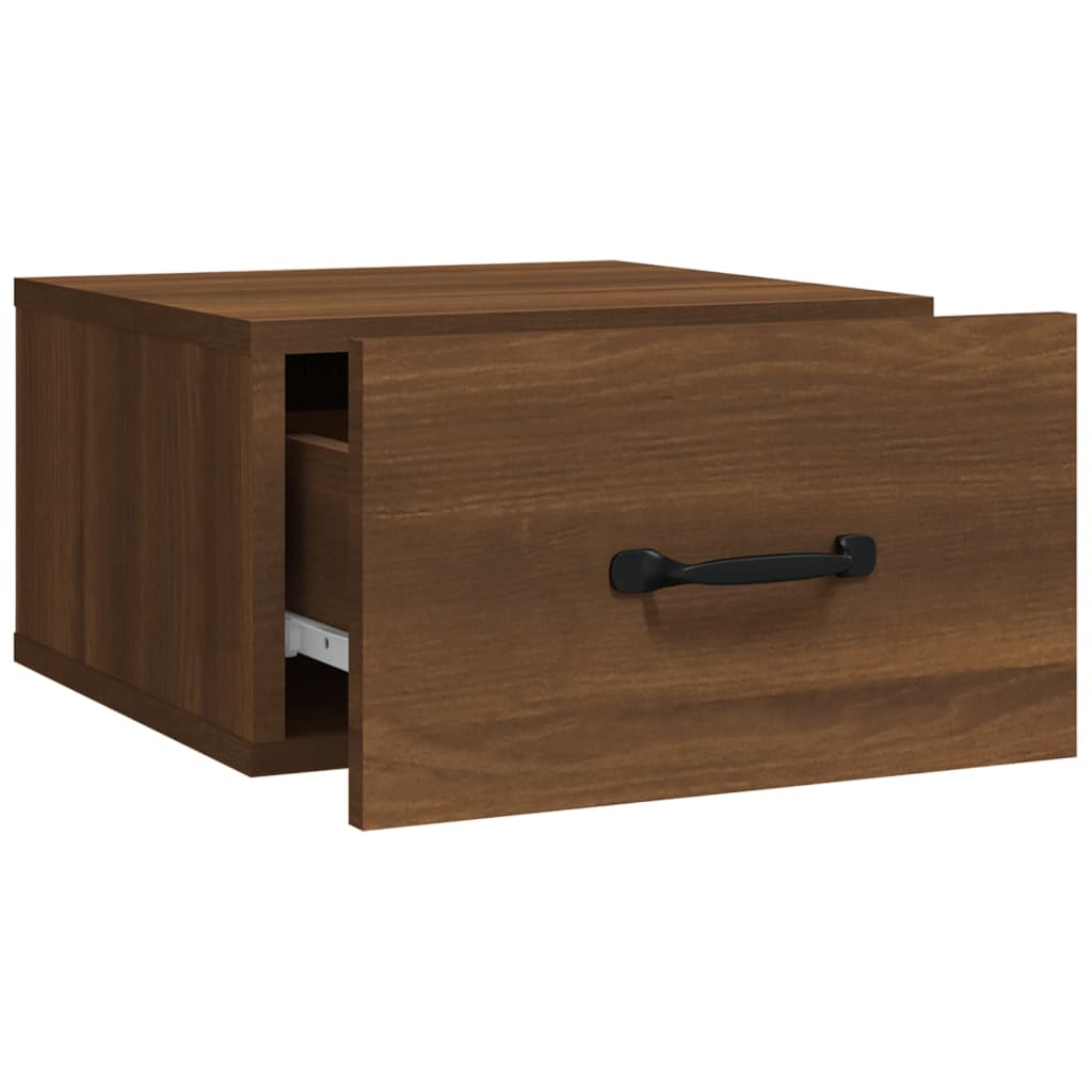 Nachtkastjes 2 st wandgemonteerd 35x35x20 cm bruin eikenkleur is nu te koop bij PeponiXL, paradijselijk wonen!