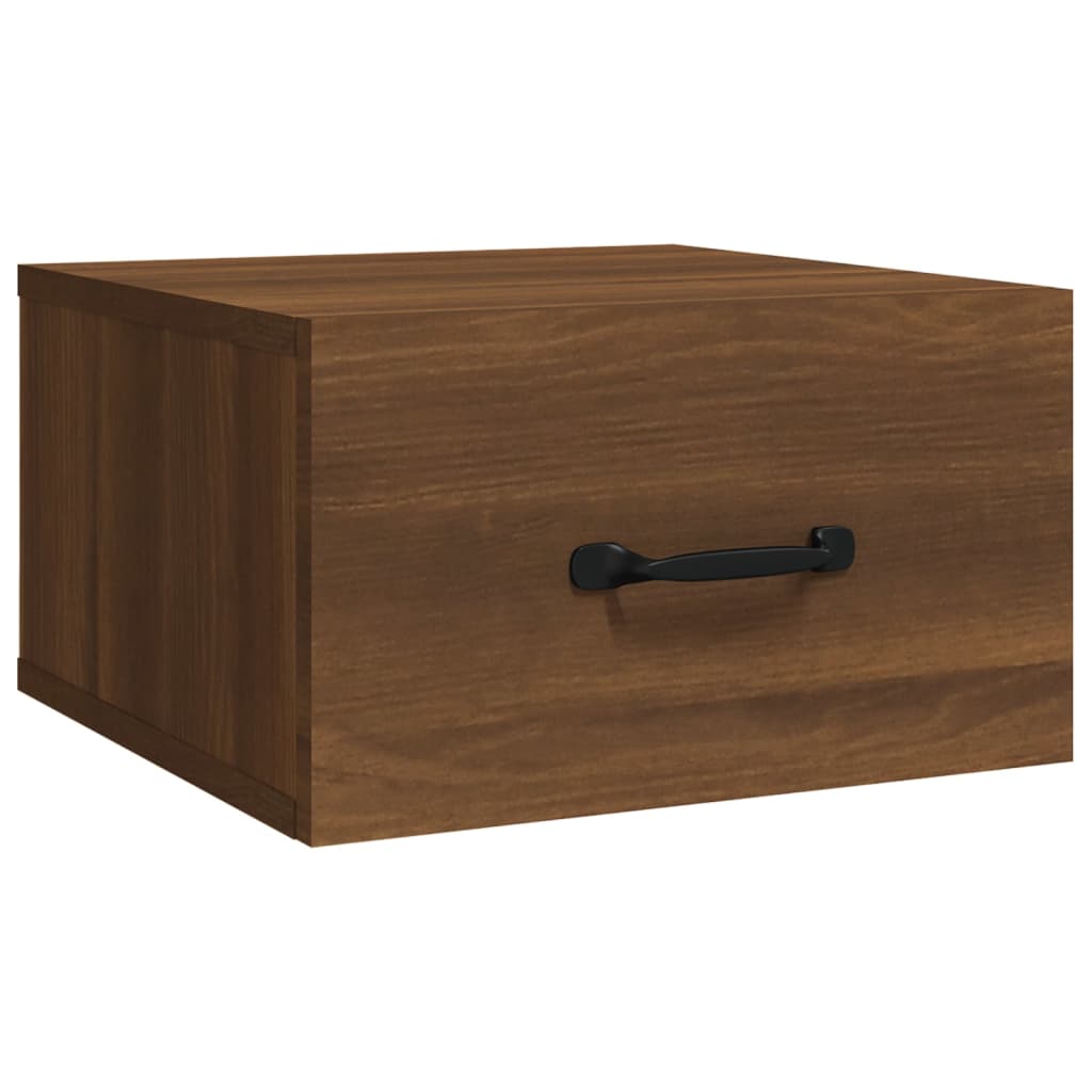 Nachtkastjes 2 st wandgemonteerd 35x35x20 cm bruin eikenkleur is nu te koop bij PeponiXL, paradijselijk wonen!