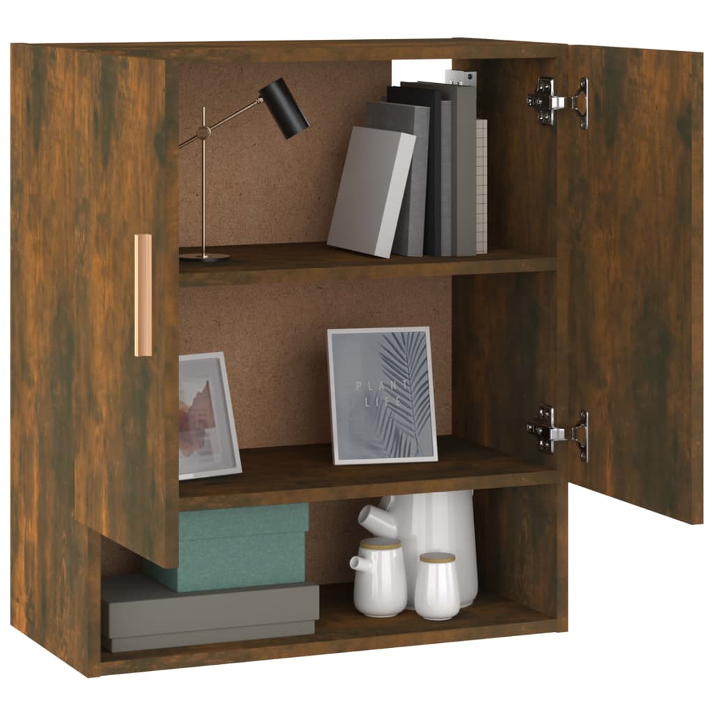Wandkast 60x31x70 cm bewerkt hout gerookt eikenkleurig is nu te koop bij PeponiXL, paradijselijk wonen!