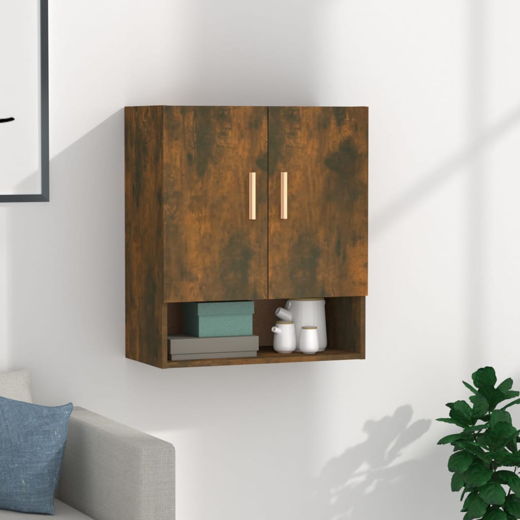 Wandkast 60x31x70 cm bewerkt hout gerookt eikenkleurig is nu te koop bij PeponiXL, paradijselijk wonen!