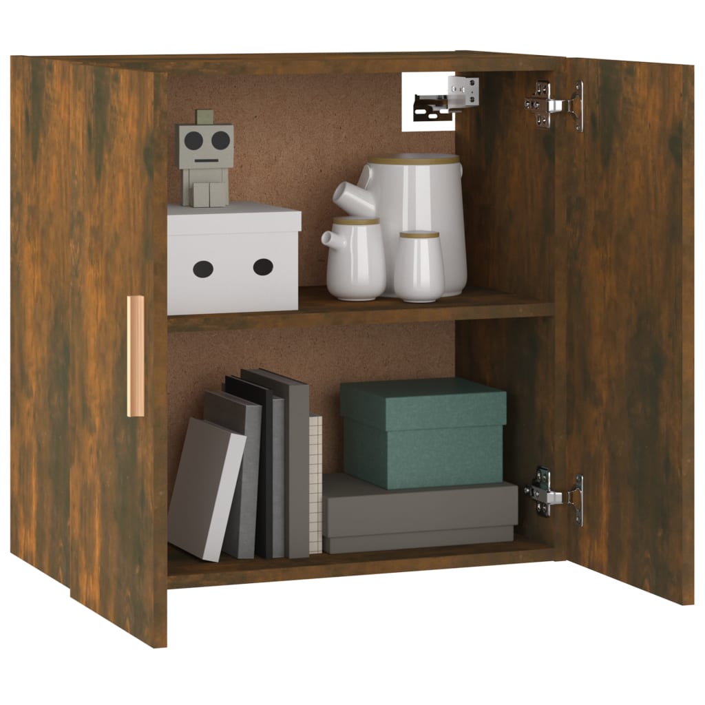 Wandkast 60x30x60 cm bewerkt hout gerookt eikenkleurig is nu te koop bij PeponiXL, paradijselijk wonen!
