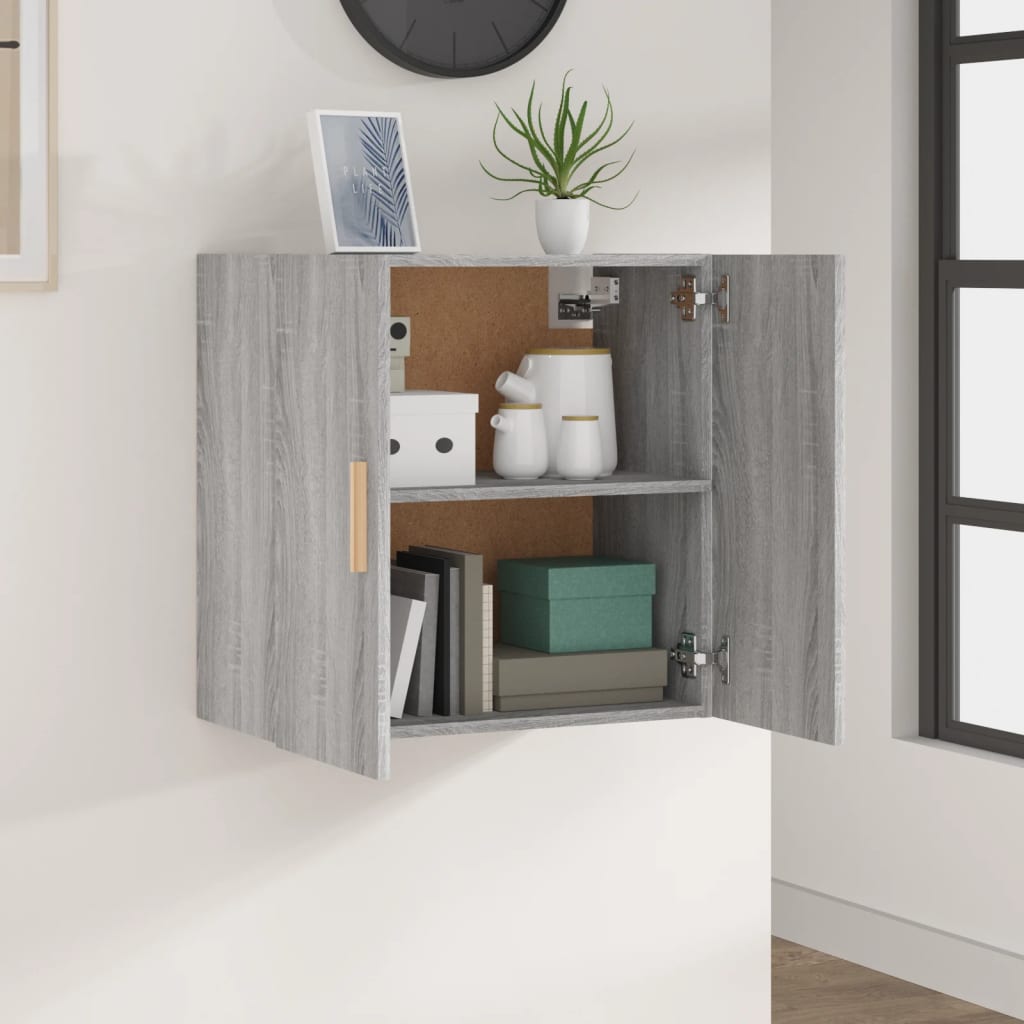 Wandkast 60x30x60 cm bewerkt hout grijs sonoma eikenkleurig is nu te koop bij PeponiXL, paradijselijk wonen!