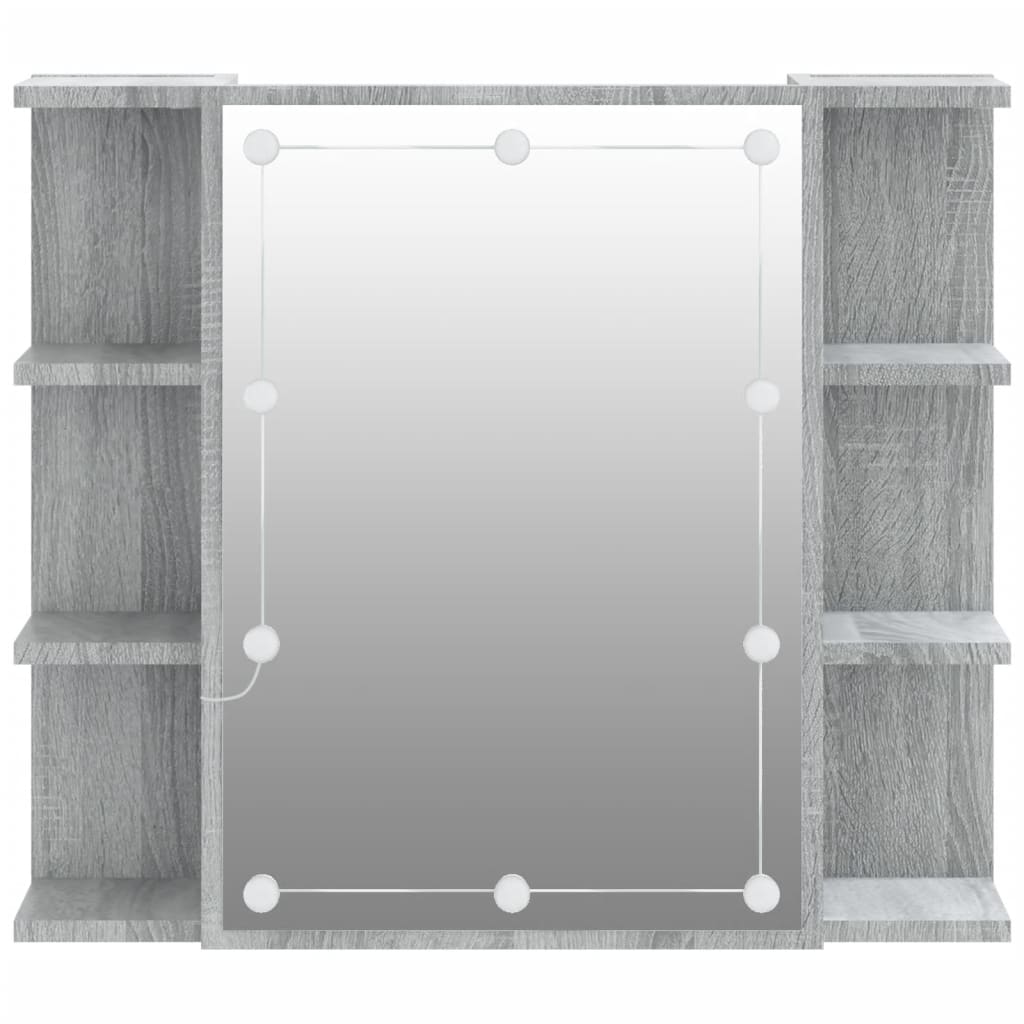 Spiegelkast met LED-verlichting 70x16,5x60 cm grijs sonoma is nu te koop bij PeponiXL, paradijselijk wonen!