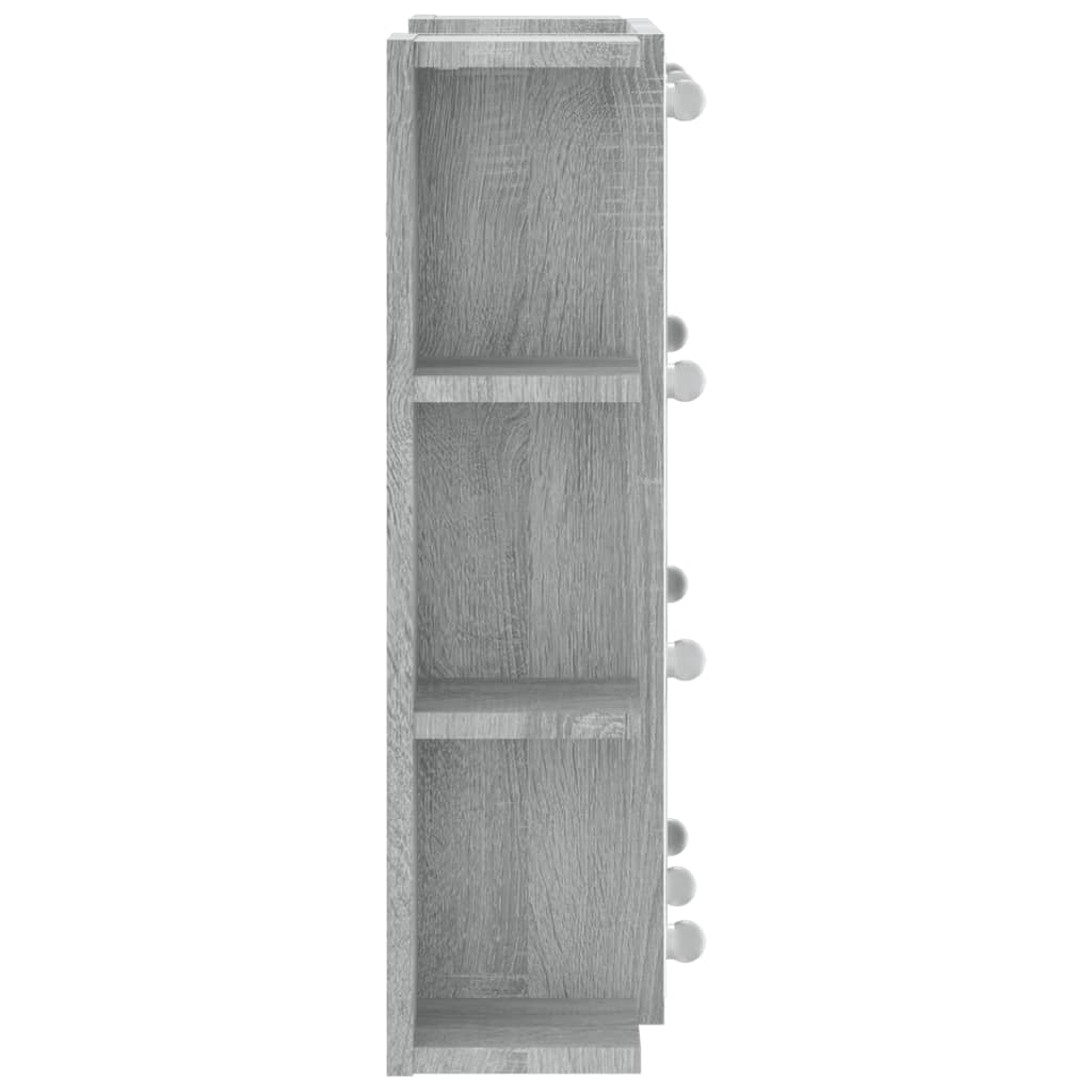 Spiegelkast met LED-verlichting 70x16,5x60 cm grijs sonoma is nu te koop bij PeponiXL, paradijselijk wonen!