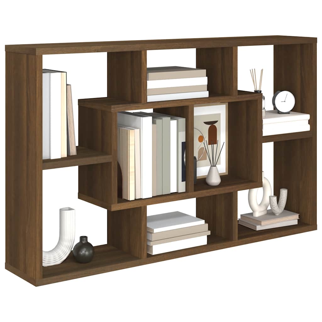 Wandschap 85x16x52,5 cm bewerkt hout bruin eikenkleur is nu te koop bij PeponiXL, paradijselijk wonen!
