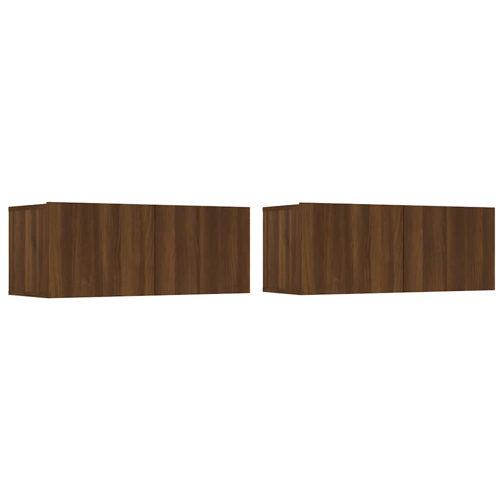 Tv-meubelen 2 st 80x30x30 cm bewerkt hout bruin eikenkleur is nu te koop bij PeponiXL, paradijselijk wonen!