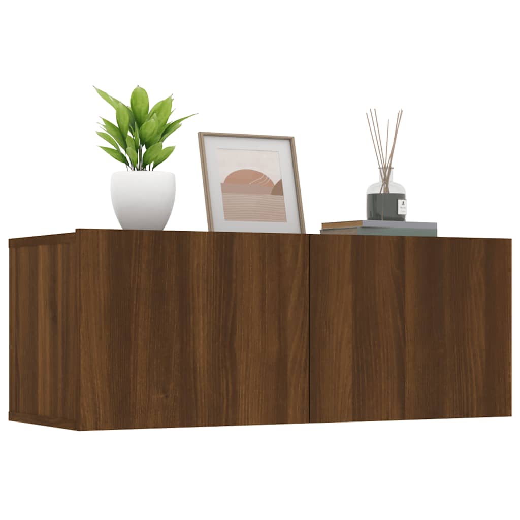 Tv-meubelen 2 st 80x30x30 cm bewerkt hout bruin eikenkleur is nu te koop bij PeponiXL, paradijselijk wonen!