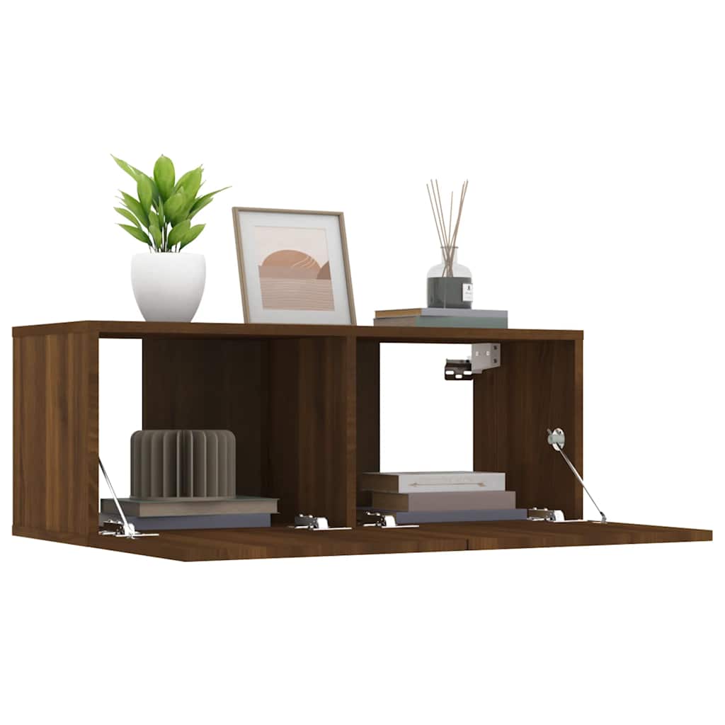 Tv-meubelen 2 st 80x30x30 cm bewerkt hout bruin eikenkleur is nu te koop bij PeponiXL, paradijselijk wonen!