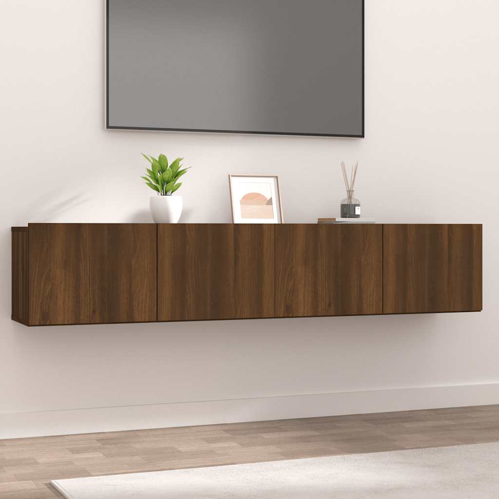 Tv-meubelen 2 st 80x30x30 cm bewerkt hout bruin eikenkleur is nu te koop bij PeponiXL, paradijselijk wonen!