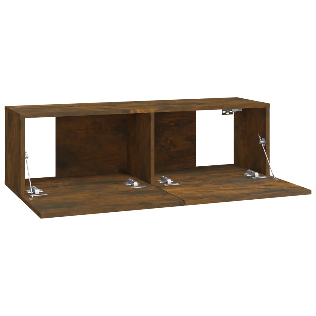 Tv-wandmeubels 2 st 100x30x30 cm bewerkt hout gerookt eiken is nu te koop bij PeponiXL, paradijselijk wonen!