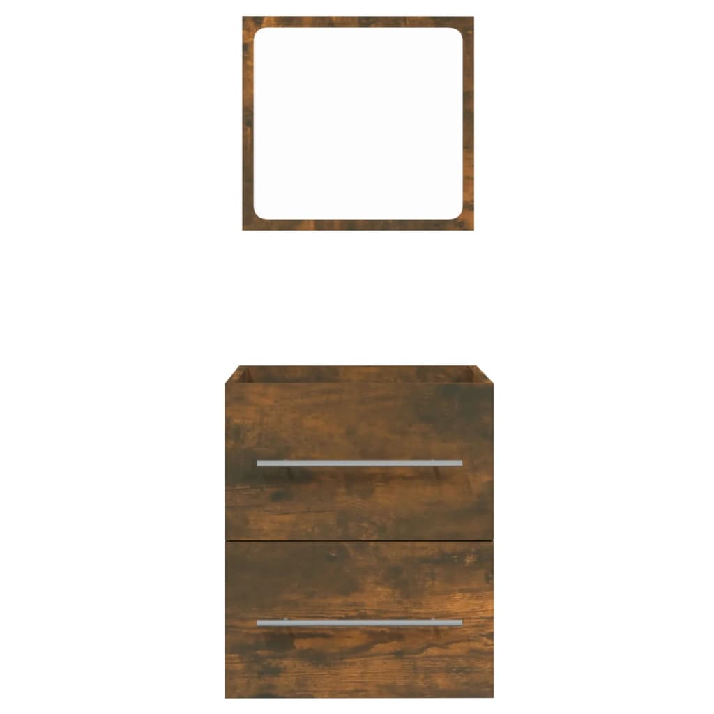 Badkamerkast met spiegel 41x38,5x48 cm gerookt eikenkleurig is nu te koop bij PeponiXL, paradijselijk wonen!