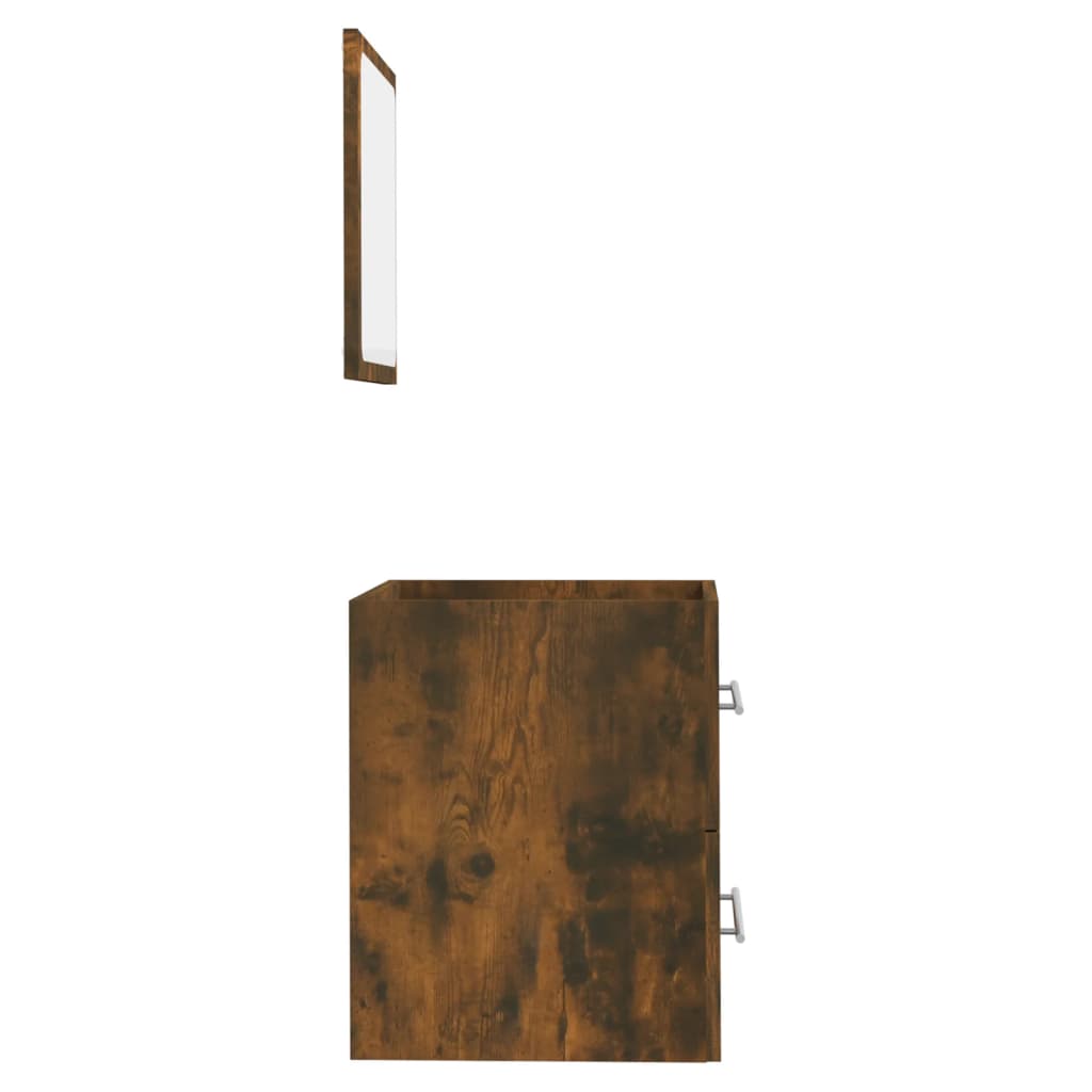 Badkamerkast met spiegel 41x38,5x48 cm gerookt eikenkleurig is nu te koop bij PeponiXL, paradijselijk wonen!