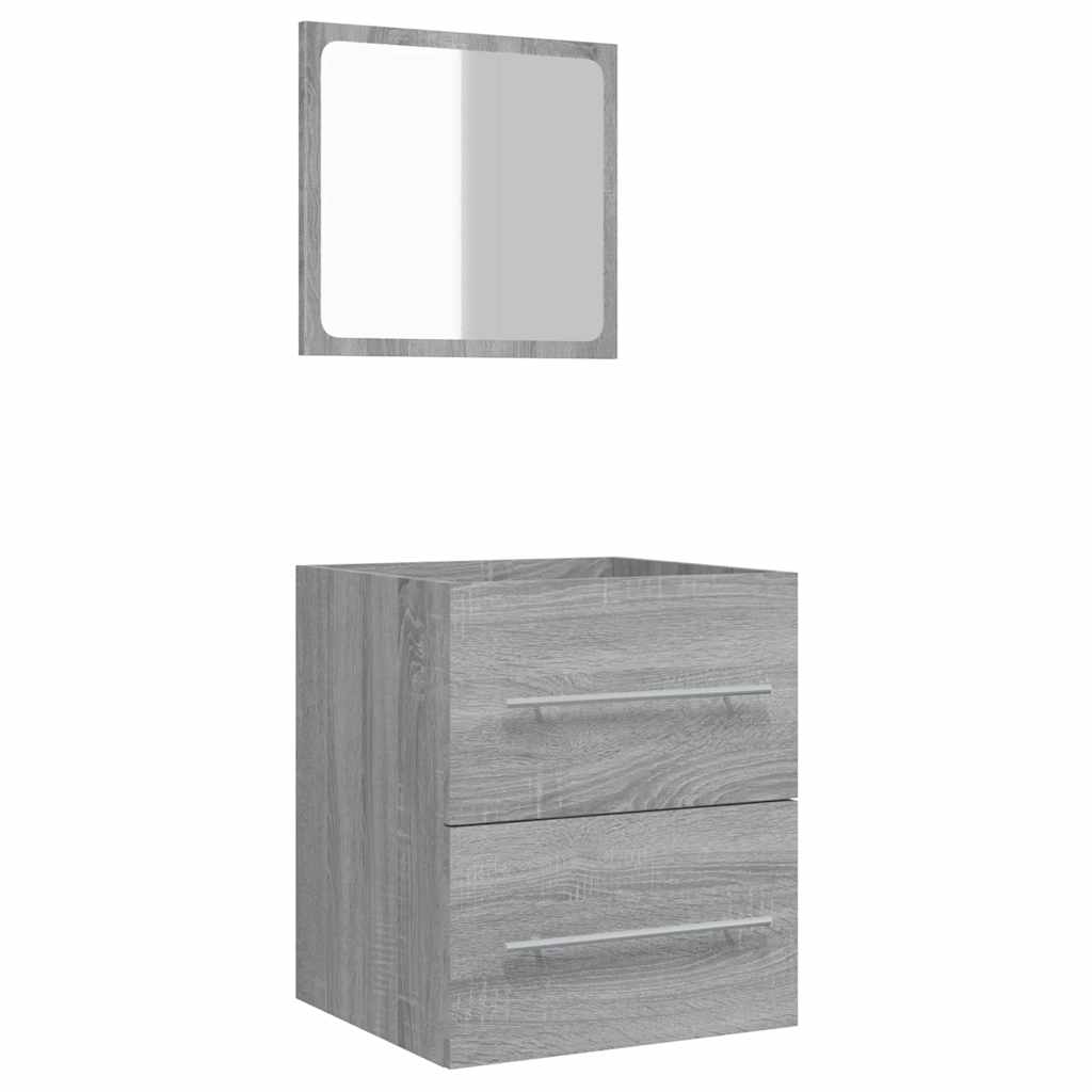 Badkamerkast met spiegel 41x38,5x48 grijs sonoma eikenkleurig is nu te koop bij PeponiXL, paradijselijk wonen!