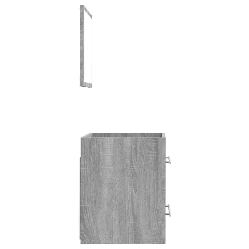 Badkamerkast met spiegel 41x38,5x48 grijs sonoma eikenkleurig is nu te koop bij PeponiXL, paradijselijk wonen!