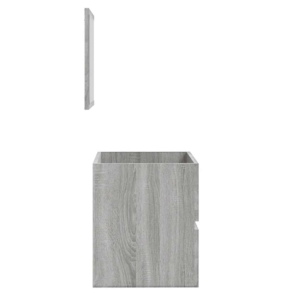 Badkamerkast met spiegel bewerkt hout grijs sonoma eikenkleurig is nu te koop bij PeponiXL, paradijselijk wonen!