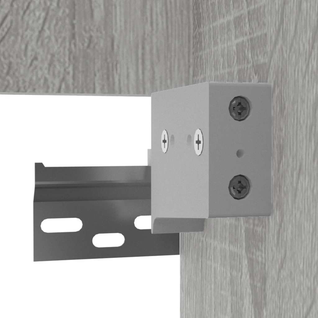 Badkamerkast met spiegel bewerkt hout grijs sonoma eikenkleurig is nu te koop bij PeponiXL, paradijselijk wonen!