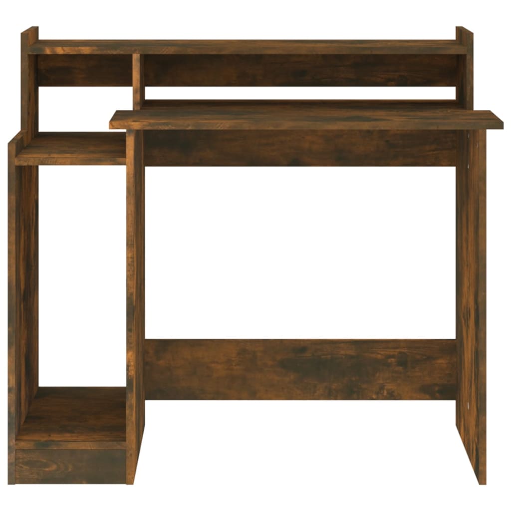 Bureau met LED-verlichting 97x45x90 cm hout gerookt eikenkleur is nu te koop bij PeponiXL, paradijselijk wonen!