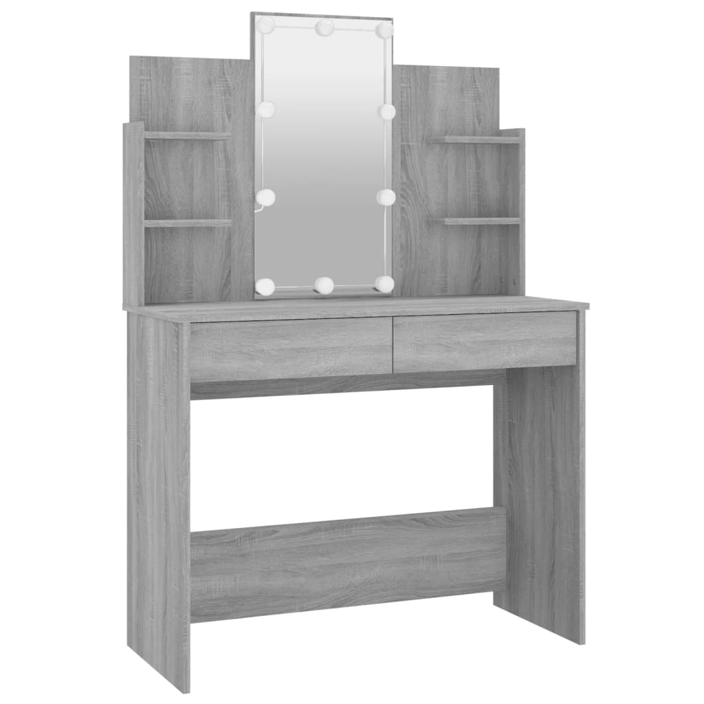 Kaptafel met LED-verlichting 96x40x142 cm grijs sonoma eiken is nu te koop bij PeponiXL, paradijselijk wonen!