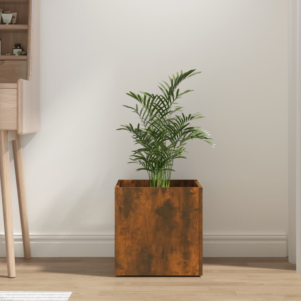 Plantenbak 40x40x40 cm bewerkt hout gerookt eikenkleurig is nu te koop bij PeponiXL, paradijselijk wonen!