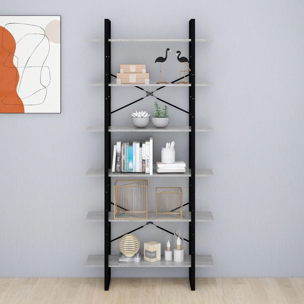 Hoge kast 100x30x210 cm bewerkt hout grijs sonoma eikenkleurig is nu te koop bij PeponiXL, paradijselijk wonen!