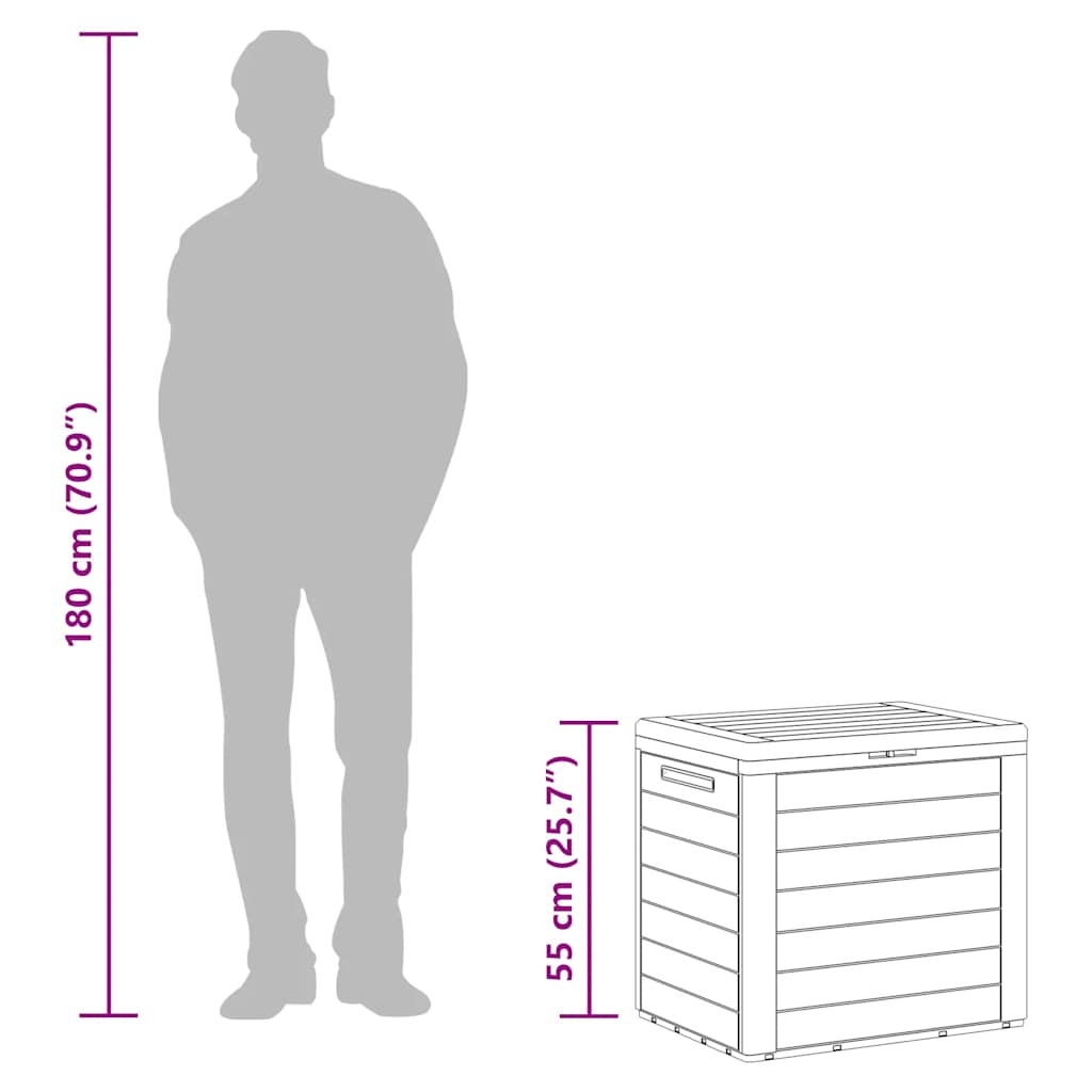 Tuinbox 58,5x46x55 cm polypropeen bruin is nu te koop bij PeponiXL, paradijselijk wonen!