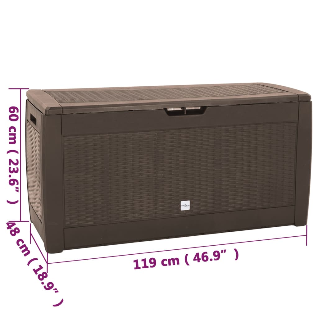 Tuinbox 119x48x60 cm polypropeen bruin is nu te koop bij PeponiXL, paradijselijk wonen!