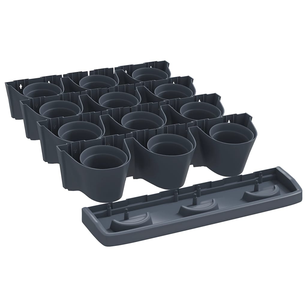 12-delige Plantenbakkenset verticaal polypropeen antracietkleur is nu te koop bij PeponiXL, paradijselijk wonen!