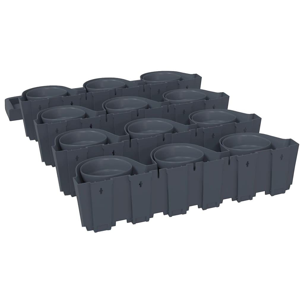12-delige Plantenbakkenset verticaal polypropeen antracietkleur is nu te koop bij PeponiXL, paradijselijk wonen!