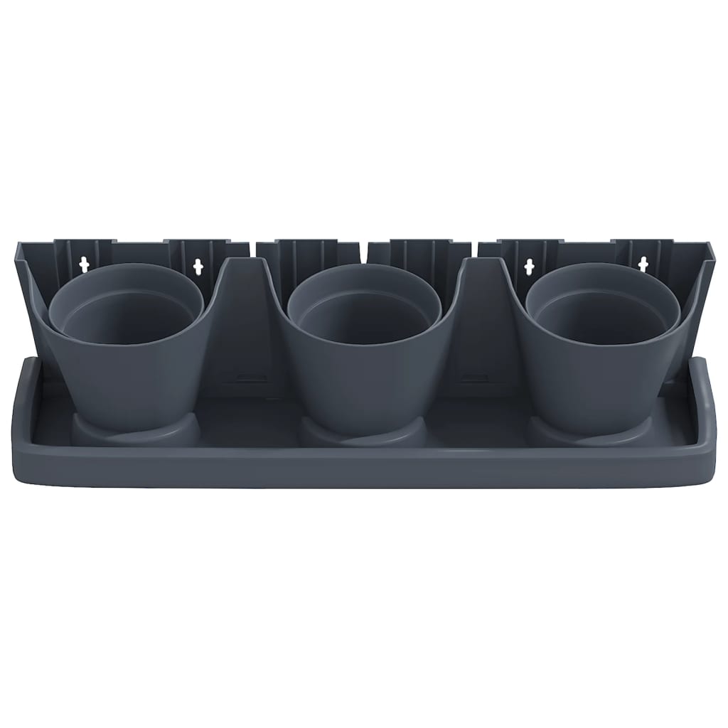12-delige Plantenbakkenset verticaal polypropeen antracietkleur is nu te koop bij PeponiXL, paradijselijk wonen!