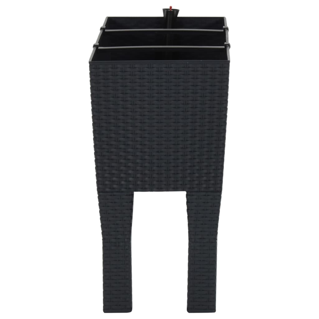 Plantenbak verhoogd 60x25x46 cm PP rattan antracietkleurig is nu te koop bij PeponiXL, paradijselijk wonen!