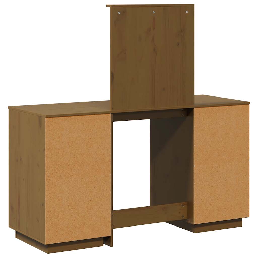 Kaptafelset met spiegel massief grenenhout honingbruin is nu te koop bij PeponiXL, paradijselijk wonen!