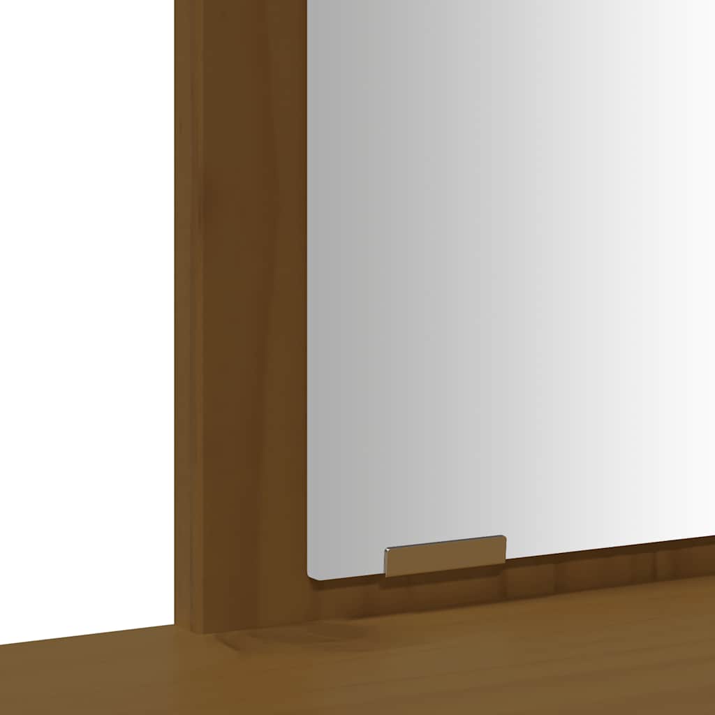 Kaptafelset met spiegel massief grenenhout honingbruin is nu te koop bij PeponiXL, paradijselijk wonen!