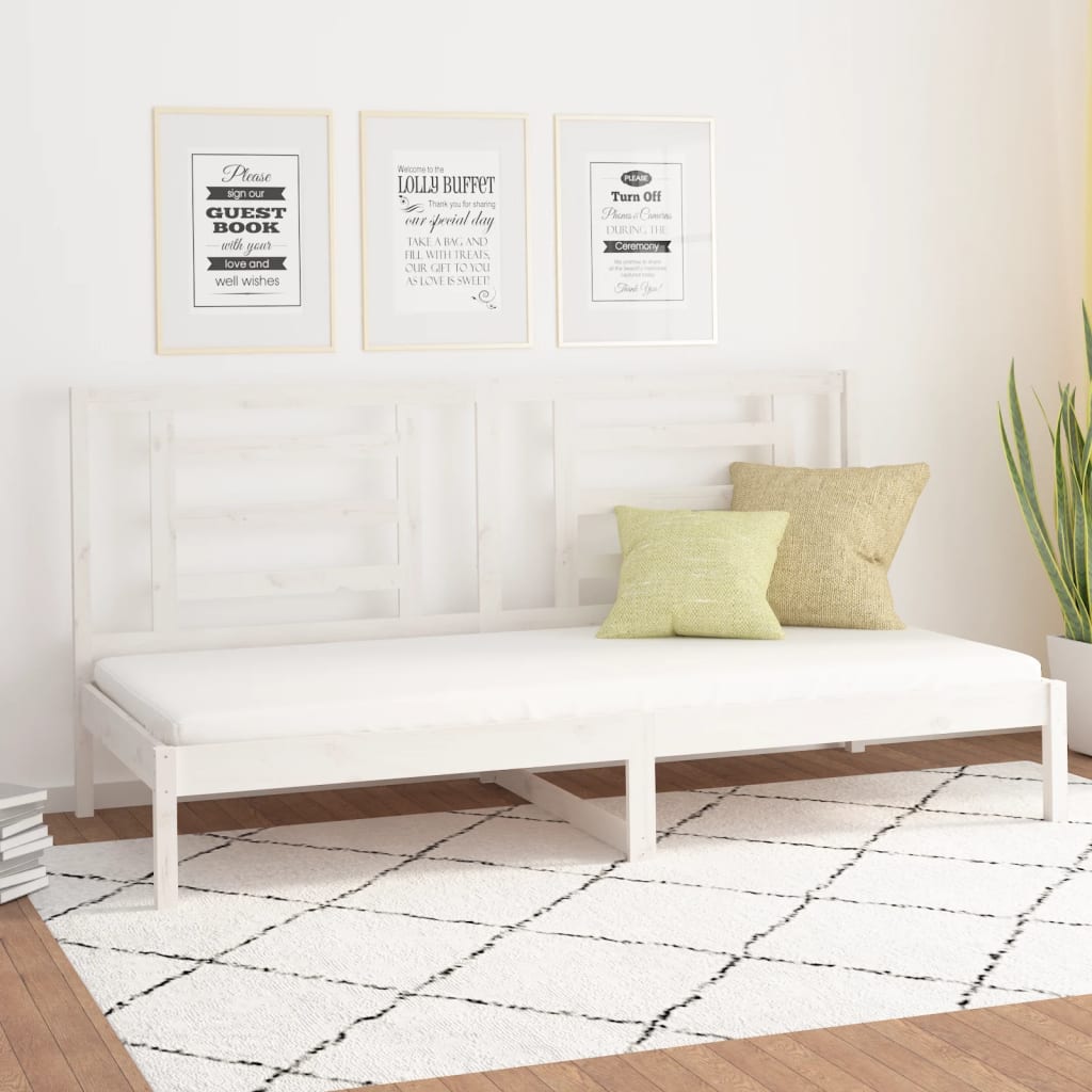 Slaapbank zonder matras 90x200 cm massief grenenhout wit is nu te koop bij PeponiXL, paradijselijk wonen!