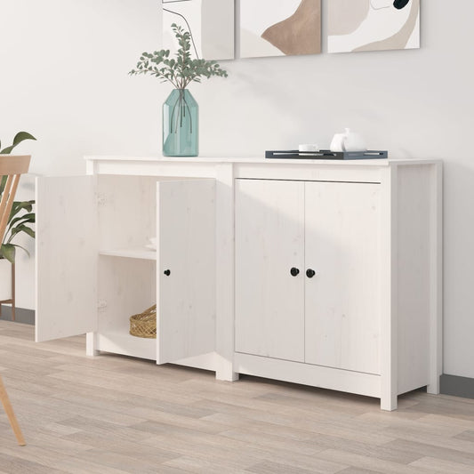 Dressoirs 2 st 70x35x80 cm massief grenenhout wit is nu te koop bij PeponiXL, paradijselijk wonen!