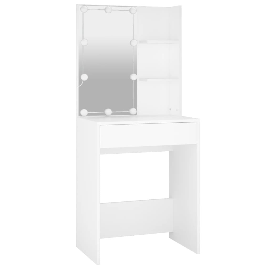Kaptafelset met LED's bewerkt hout wit is nu te koop bij PeponiXL, paradijselijk wonen!