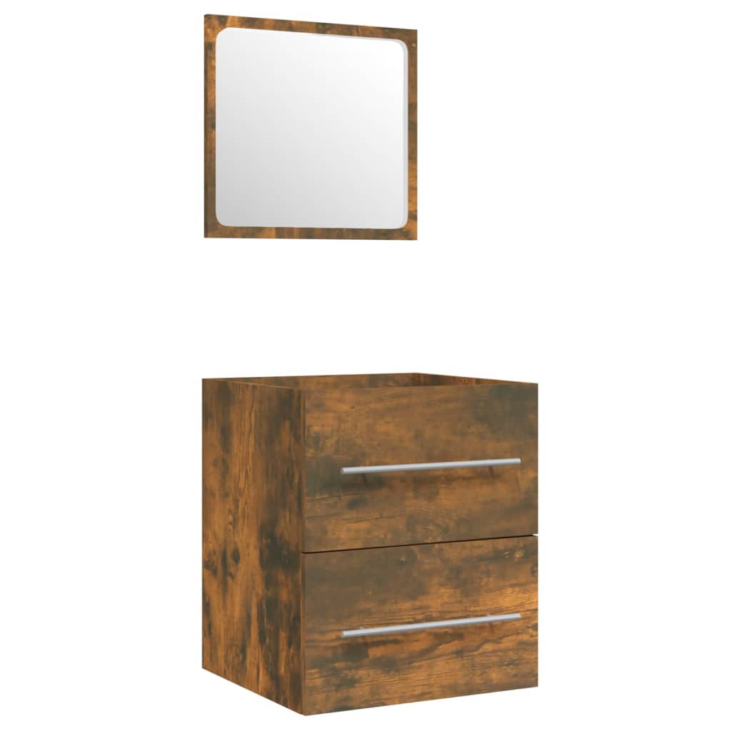 Wastafelkast met ingebouwde wasbak bewerkt hout gerookt eiken is nu te koop bij PeponiXL, paradijselijk wonen!