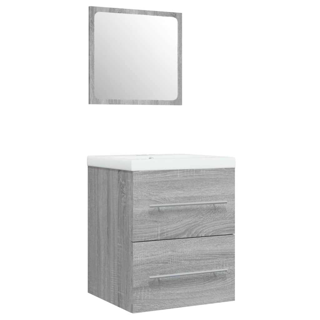 Wastafelkast met ingebouwde wasbak bewerkt hout grijs sonoma is nu te koop bij PeponiXL, paradijselijk wonen!