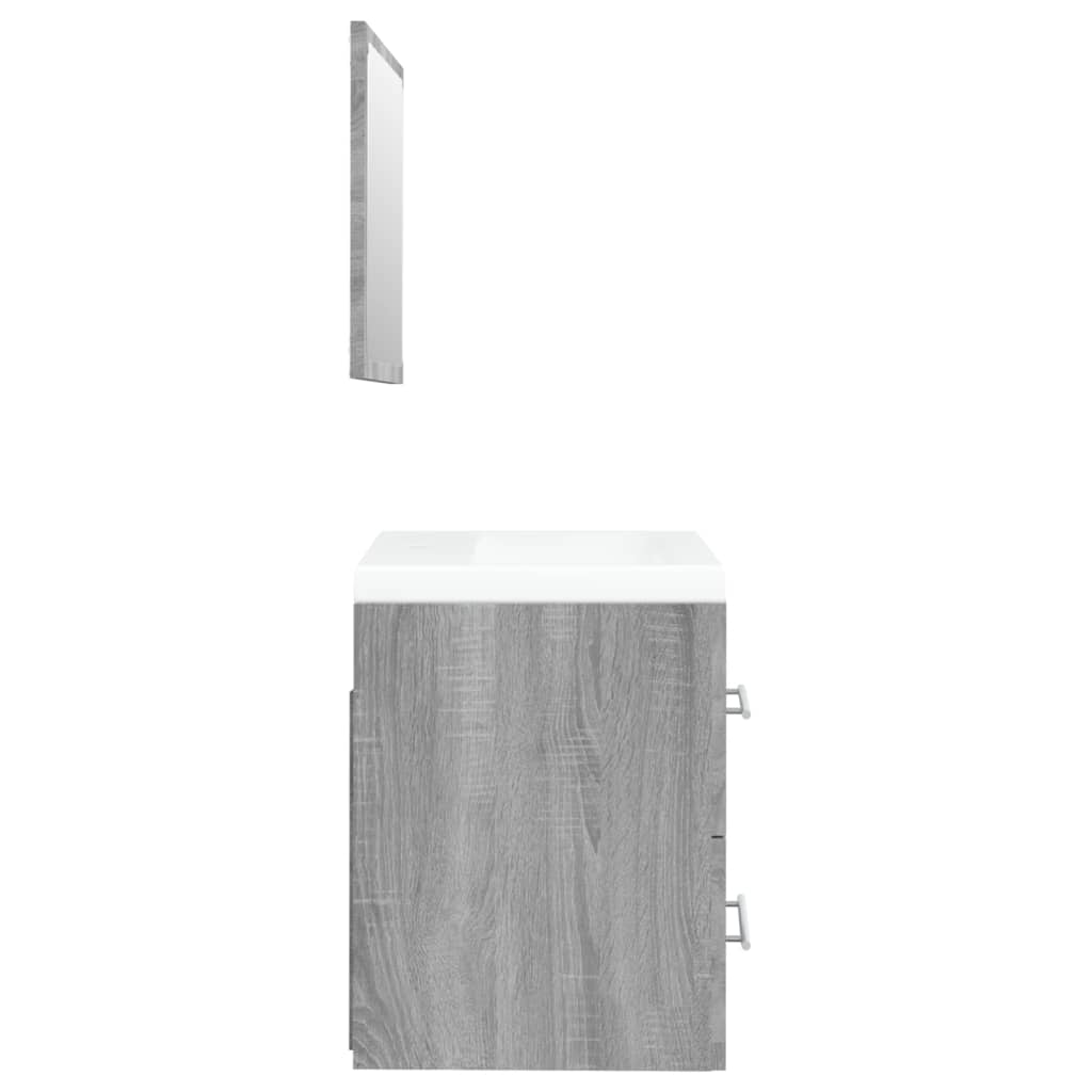 Wastafelkast met ingebouwde wasbak bewerkt hout grijs sonoma is nu te koop bij PeponiXL, paradijselijk wonen!