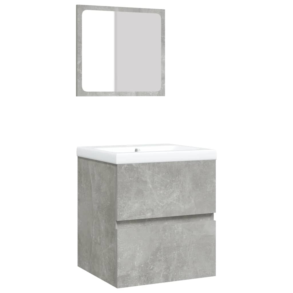 Wastafelkast met wasbak en spiegel betongrijs is nu te koop bij PeponiXL, paradijselijk wonen!