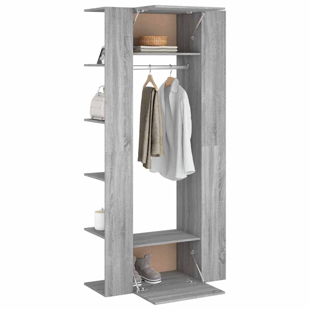 Gangkasten 2 st bewerkt hout grijs sonoma eikenkleurig is nu te koop bij PeponiXL, paradijselijk wonen!