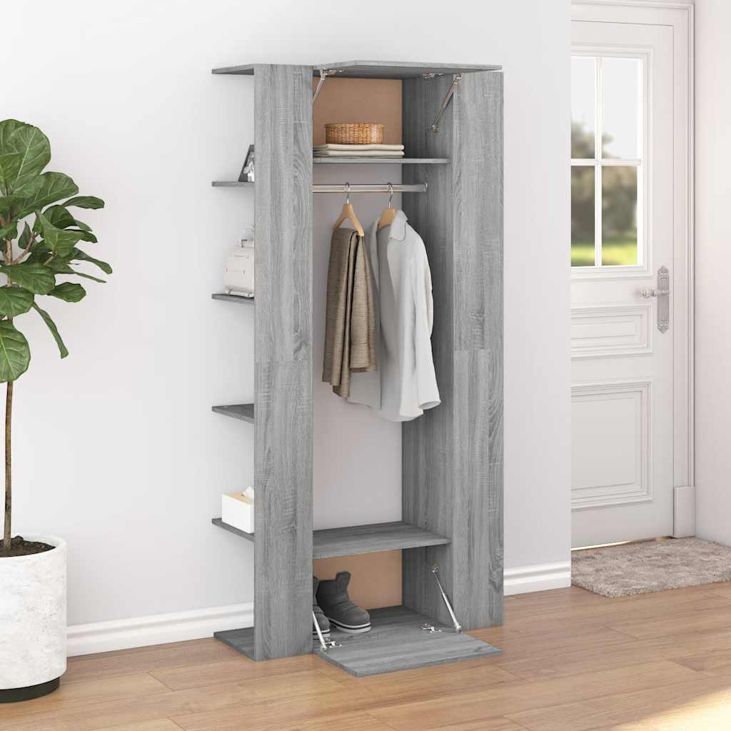 Gangkasten 2 st bewerkt hout grijs sonoma eikenkleurig is nu te koop bij PeponiXL, paradijselijk wonen!